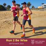 Pat Cronin Foundation Composite image, two men running across a beach