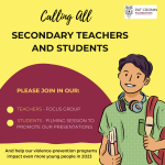 Illustrative graphic of a school student appealing to teachers and students