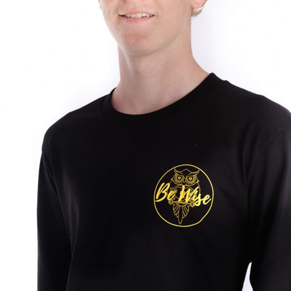 Adults Long Sleeve T-Shirt - Black & Yellow - Image 4