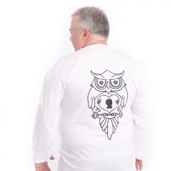 Adults Long Sleeve T-Shirt - White - Image 3